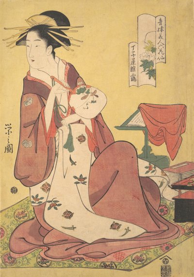La cortigiana Hinazuru del bordello Chojiya, dalla serie Beau..., ca. 1795 da Hosoda Eishi