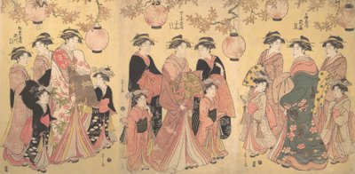 La parata di Yoshiwara in autunno, ca. 1793 da Hosoda Eishi