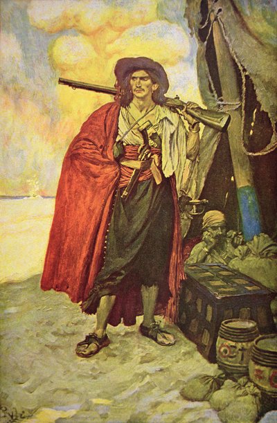Bucaniere di Hispaniola nei Caraibi da Howard (after) Pyle