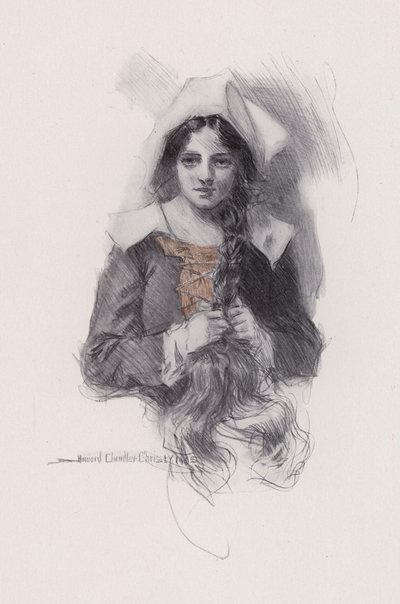 Illustrazione per Evangeline, A Tale of Arcadie, di Henry Wadsworth Longfellow da Howard Chandler (after) Christy