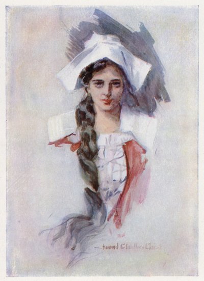 Illustrazione per Evangeline, Una Storia di Arcadia, di Henry Wadsworth Longfellow da Howard Chandler (after) Christy
