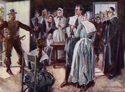 Illustrazione per The Courtship of Miles Standish di Henry Wadsworth Longfellow da Howard Chandler (after) Christy