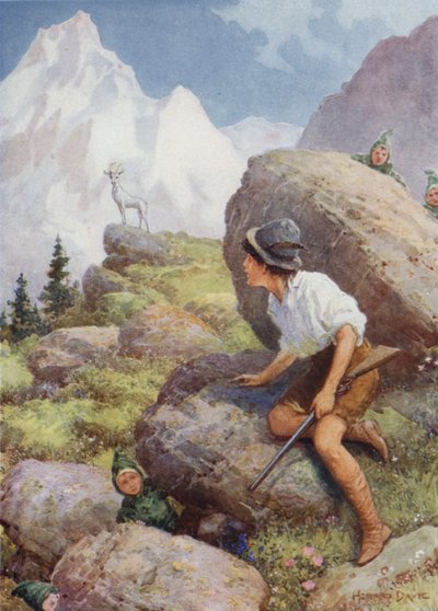 Slatarog in piedi su un picco da La leggenda del camoscio bianco da Howard Davie