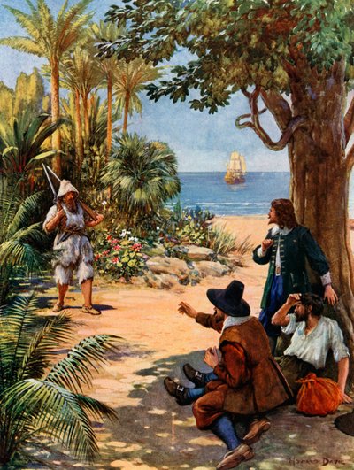 Illustrazione per Robinson Crusoe da Howard Davie
