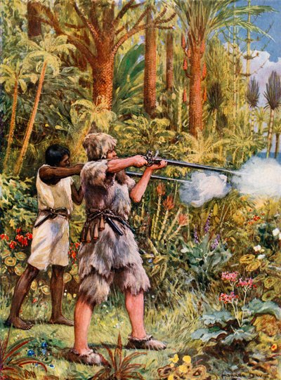Illustrazione per Robinson Crusoe da Howard Davie