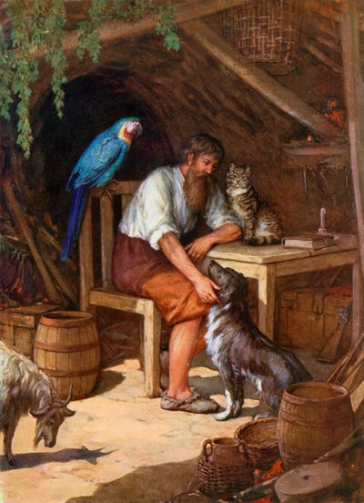 Illustrazione per Robinson Crusoe da Howard Davie