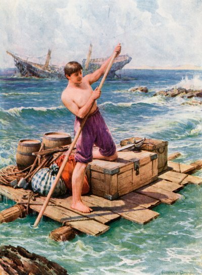 Illustrazione per Robinson Crusoe da Howard Davie