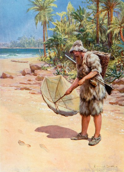 Illustrazione per Robinson Crusoe da Howard Davie