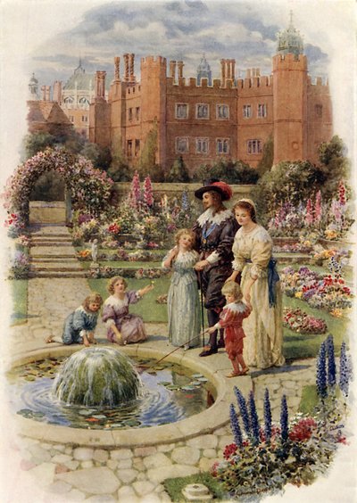 Re Carlo I e la Regina Enrichetta a Hampton Court da Howard Davie