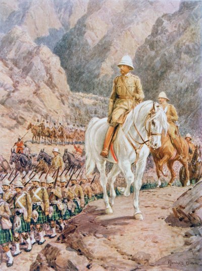 Lord Roberts (1832-1914) in marcia verso Kandahar da Howard Davie