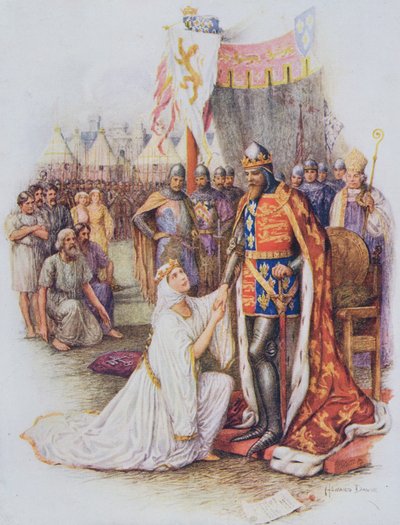 La Regina Filippa Implora per i Cittadini di Calais, illustrazione da 