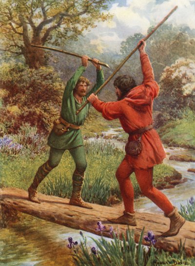 "La Lotta tra Robin Hood e Little John" da Howard Davie
