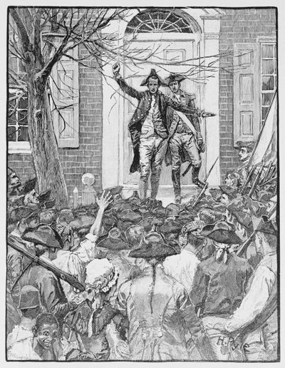 Alexander Hamilton che si Rivolge alla Folla, illustrazione da 