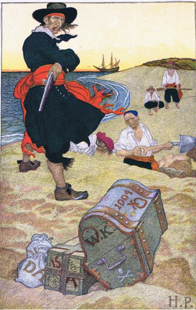 Tesoro sepolto, da Howard Pyles Book of Pirates pubblicato da Harper & Bros, 1921 da Howard Pyle