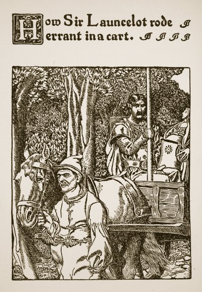 Come Sir Launcelot cavalcava errante in un carro, illustrazione da 