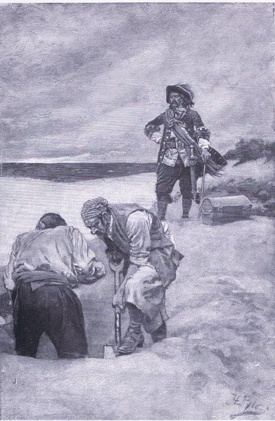 Kidd a Gardiners Island, da Howard Pyles Book of Pirates pubblicato da Harper & Bros, 1921 da Howard Pyle