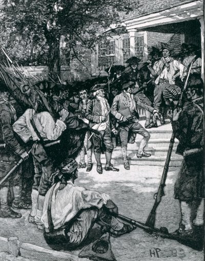 La folla di Shays in possesso di un tribunale, illustrazione da 