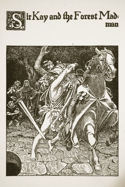 Sir Kay e il pazzo della foresta, illustrazione da 