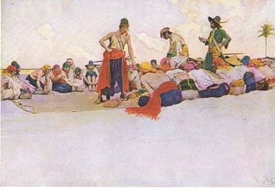 Così il tesoro fu diviso, da Howard Pyles Book of Pirates pubblicato da Harper & Bros, 1921 da Howard Pyle