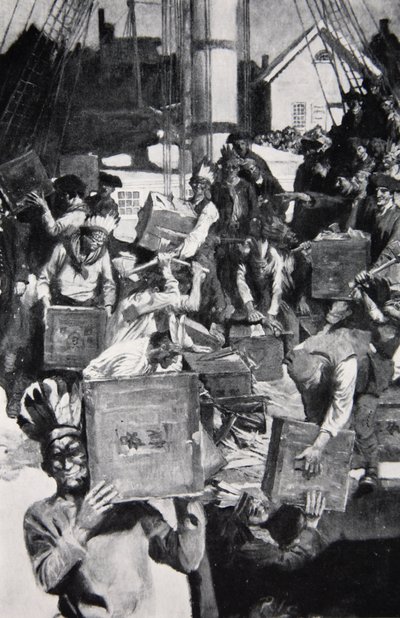 Il Boston Tea Party, illustrazione da Harper