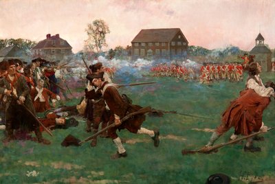 La battaglia di Lexington Common, 19 aprile da Howard Pyle