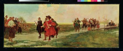 Lo sbarco di Carteret nel New Jersey da Howard Pyle