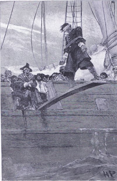 Camminare sulla tavola, da Howard Pyles Book of Pirates pubblicato da Harper & Bros, 1921 da Howard Pyle