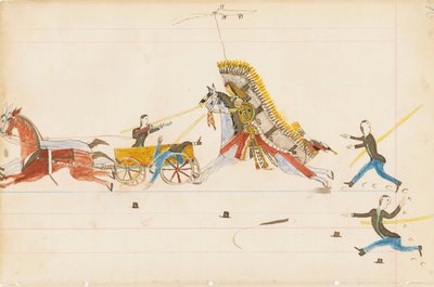 Lupo ululante che combatte i soldati, 1874-75 da Howling Wolf
