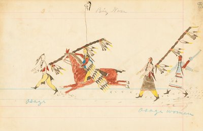 Osage, Grande Naso, Donne Osage, 1874-75 da Howling Wolf