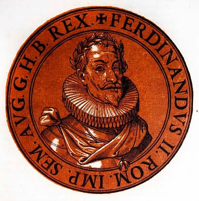 Ritratto medaglione di Ferdinando II, Sacro Romano Imperatore da Hubert (after) Goltzius