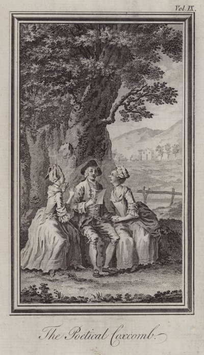 Il poetico damerino da Hubert (after) Gravelot