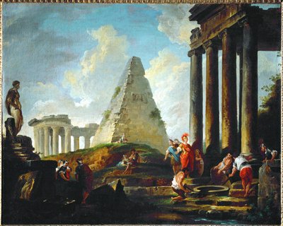 Alessandro Magno davanti alla tomba di Achille ... da Hubert (circle of) Robert