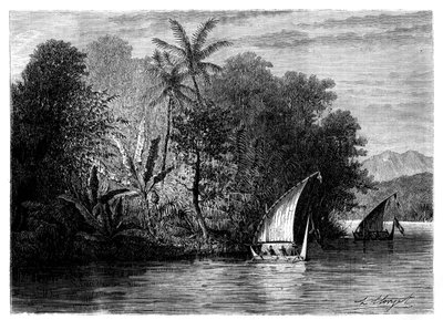 Una vista a Celebes, Indonesia, XIX secolo da Hubert Clerget