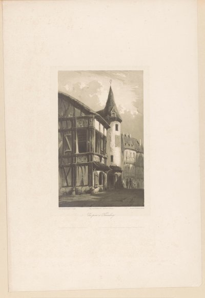 Vista su una casa con torre a Norimberga da Hubert Clerget