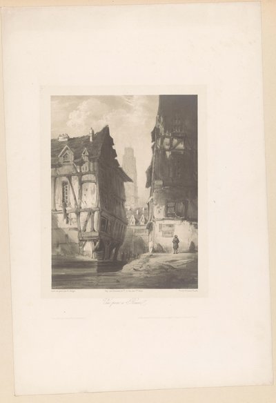 Veduta delle case e della cattedrale a Rouen (serie Frammenti di paesaggi) da Hubert Clerget