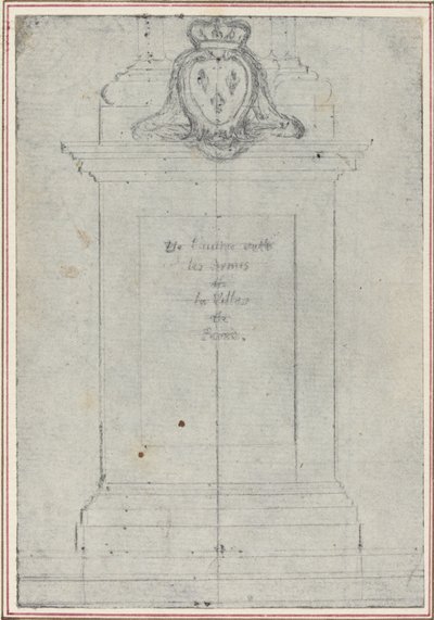 Un Plinto Sormontato dalle Armi del Re di Francia da Hubert Francois Gravelot