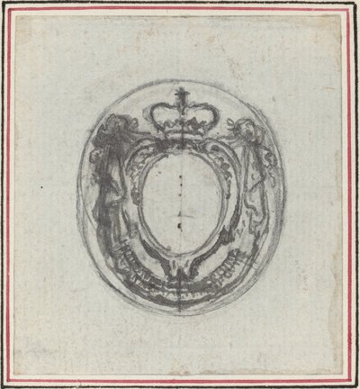 Cartiglio araldico con corona e festoni da Hubert Francois Gravelot