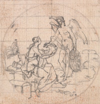 Progetto per una medaglia: Figura di Britannia (?) e Fortuna (?) o Vittoria (?) da Hubert Francois Gravelot