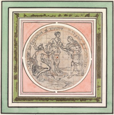 Progetto per una medaglia: Federico e Augusta, Principe e Principessa del Galles da Hubert Francois Gravelot
