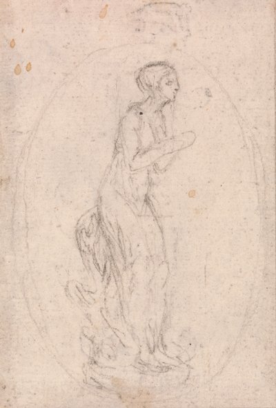 Progetto per un medaglione: Figura di una donna da Hubert Francois Gravelot