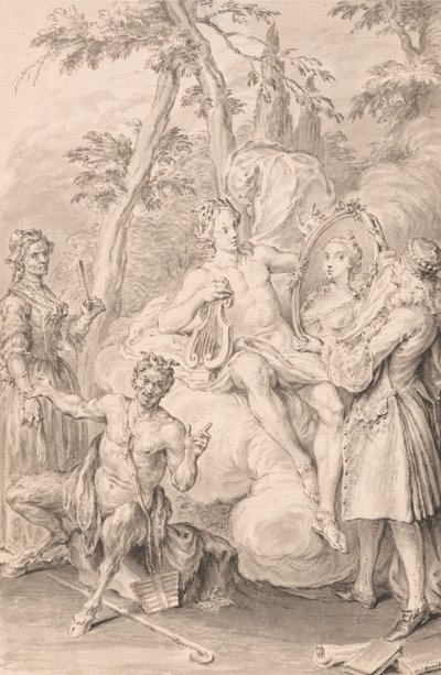 Disegno per un Frontespizio: "Il Brindisi" da Hubert Francois Gravelot