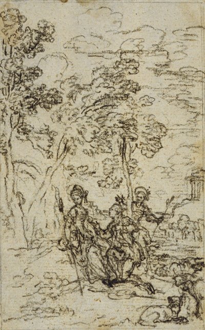 Studio per vignetta in "Les Amours de Mirtil" di Fontenelle (attr.), Canto III da Hubert Francois Gravelot