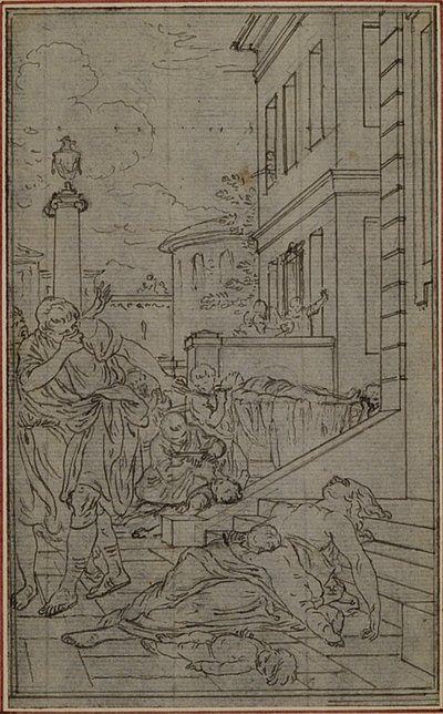 Studio per la Vignetta del "De la Nature des Choses" di Lucrezio, Vol. II, Libro VI da Hubert Francois Gravelot