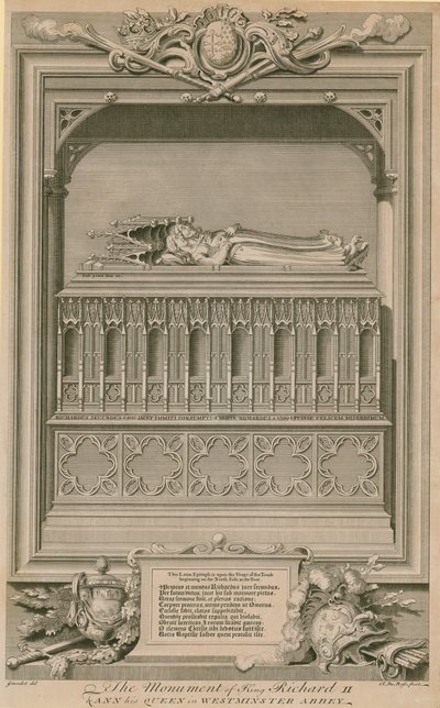 Il monumento del re Riccardo II e della regina Anna da Hubert Francois Gravelot