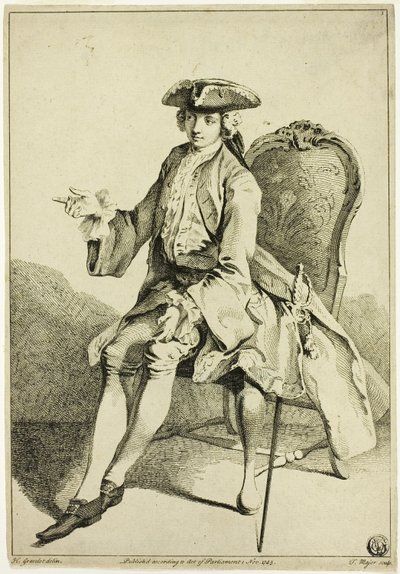 Giovane signore seduto da Hubert Francois Gravelot