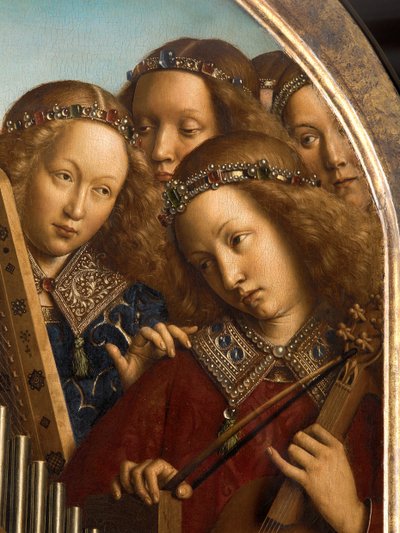 Angeli musicisti, dettaglio dal Polittico di Gand da Hubert & Jan van (1390 1441) Eyck