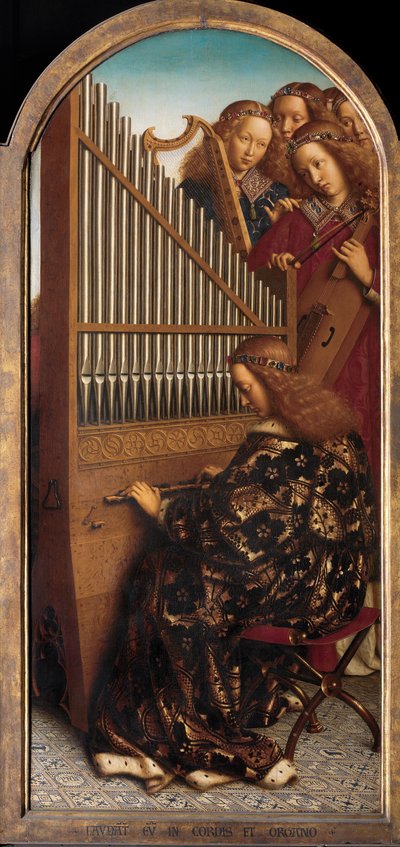 Angeli musicisti con Santa Cecilia, dalla Pala di Gand da Hubert & Jan van (1390 1441) Eyck