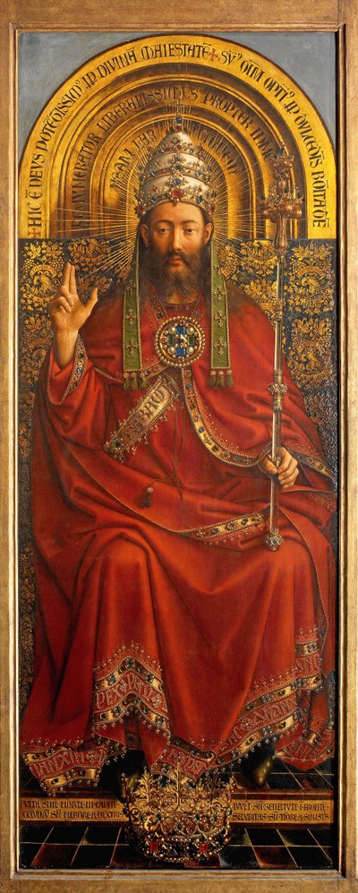 Dio Padre, pannello centrale del Polittico di Gand da Hubert & Jan van (1390 1441) Eyck