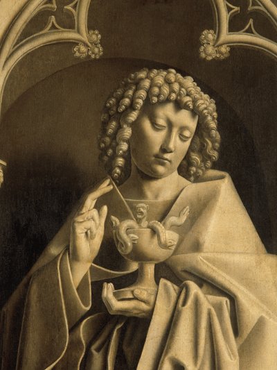 San Giovanni Apostolo, (dettaglio) dal Polittico di Gand, chiuso da Hubert & Jan van (1390 1441) Eyck