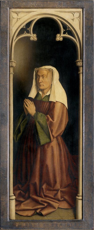Lysbette Borluut, dettaglio dal Polittico di Gand, chiuso da Hubert & Jan van (1390 1441) Eyck
